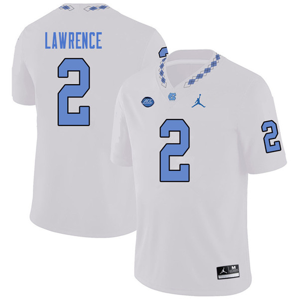 Jordan Brand Men #2 Des Lawrence North Carolina Tar Heels College Football Jerseys Sale-White